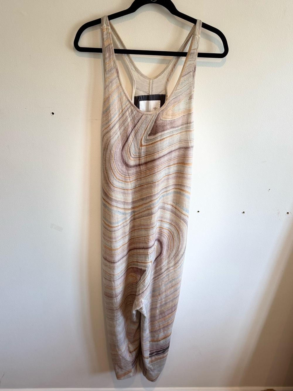 Burning Torch Marble-Print Jumpsuit 100% Cashmere Size Medium Loungewear